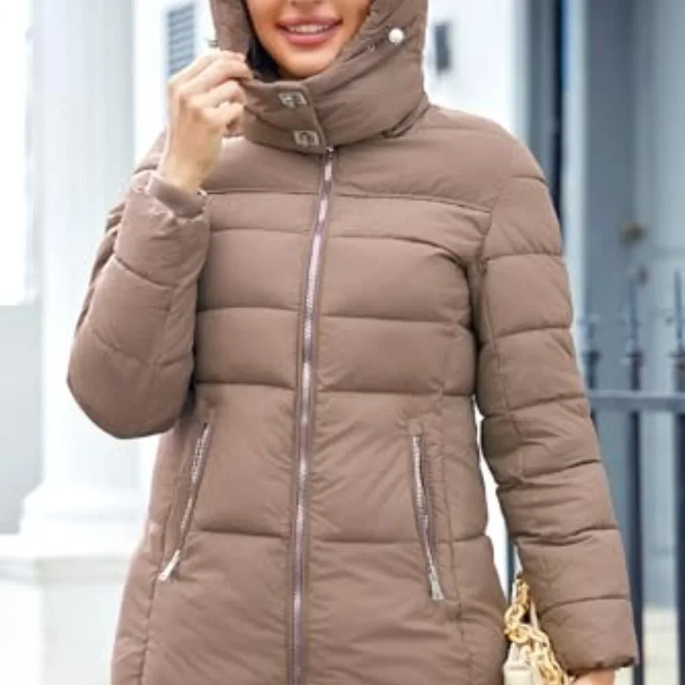 Packable Puffer Jacket Lightweight Thickened Down Winter Coat Chic